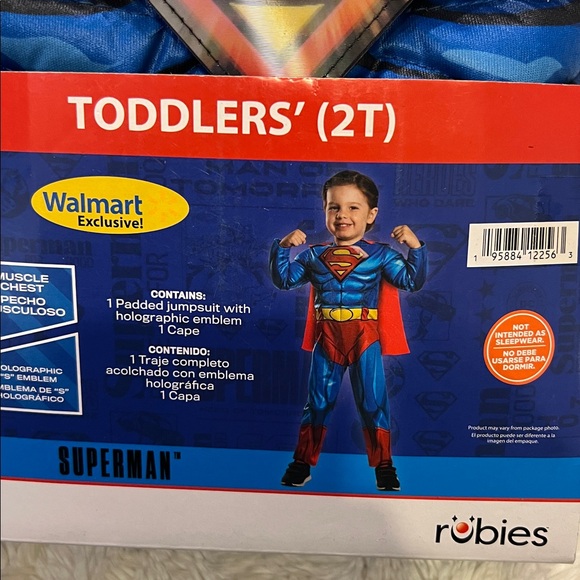 Superman Costume Toddlers size 2T - Picture 4 of 5